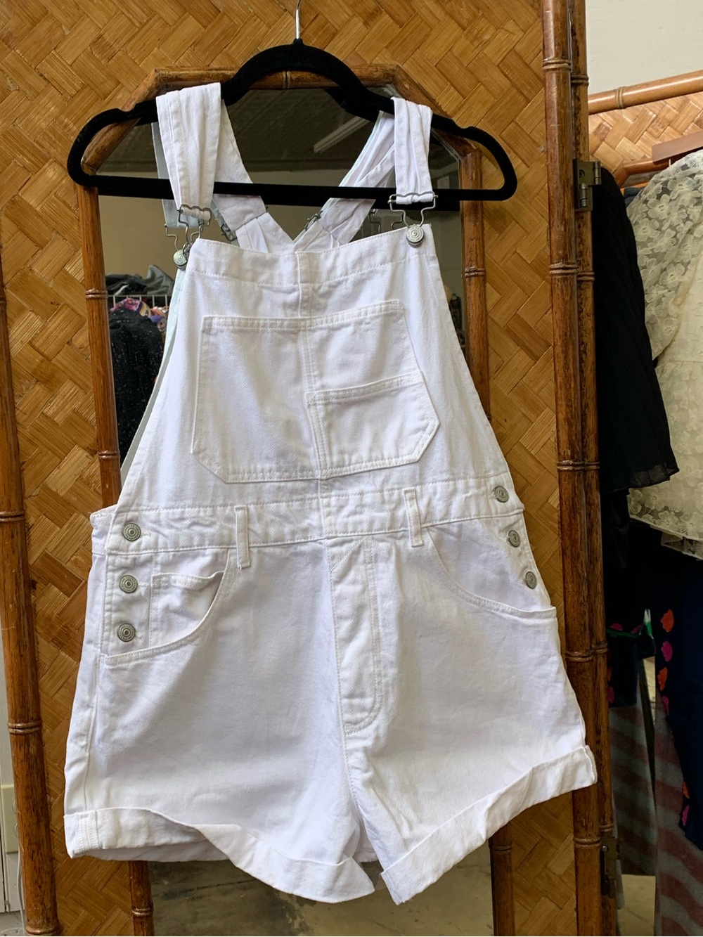 We The Free White Short Overalls One-Piece